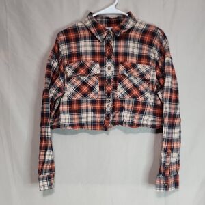 Arizona Jean Company Red and Blue Plaid Utility Jacket